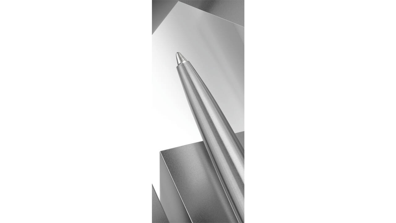 Balpen Parker Jotter XL Monochrome stainless steel medium blister à 1 stuk