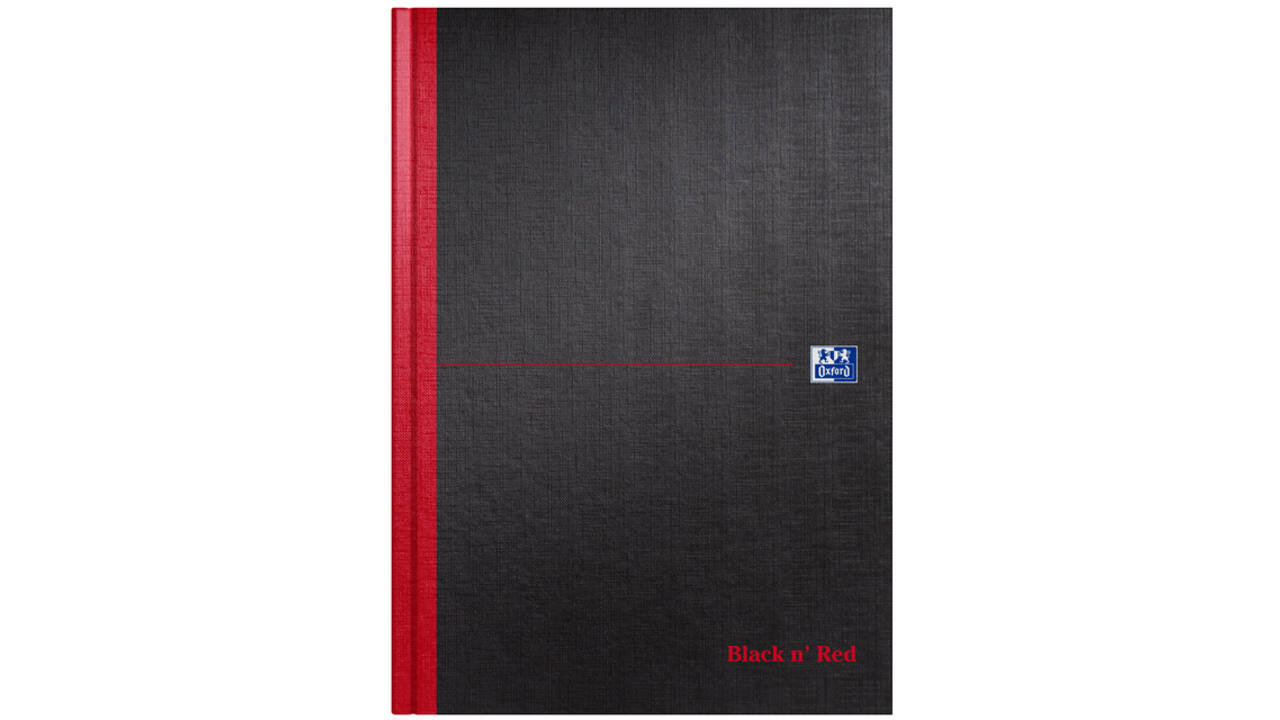 Notitieboek Oxford Black n' Red A4 96vel blanco