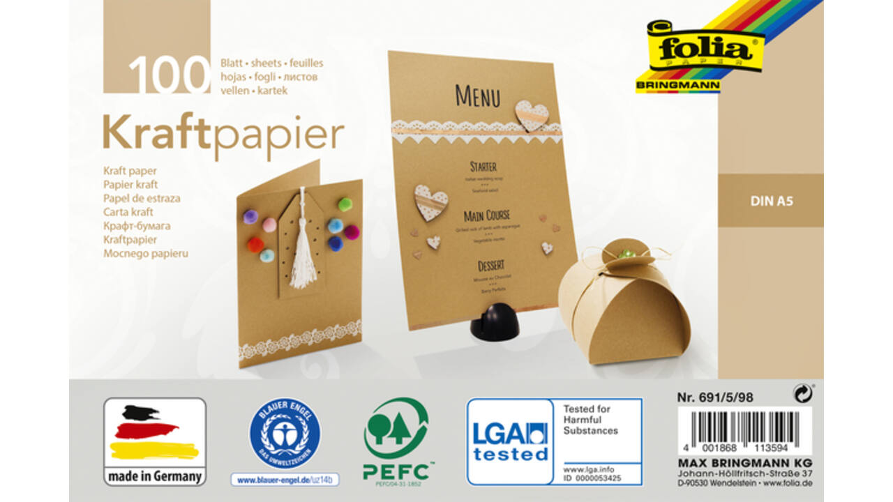 Kraftpapier Folia A5 120gr 100 vel