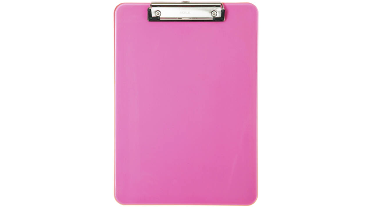 Klembord MAUL A4 staand transparant PS neon roze