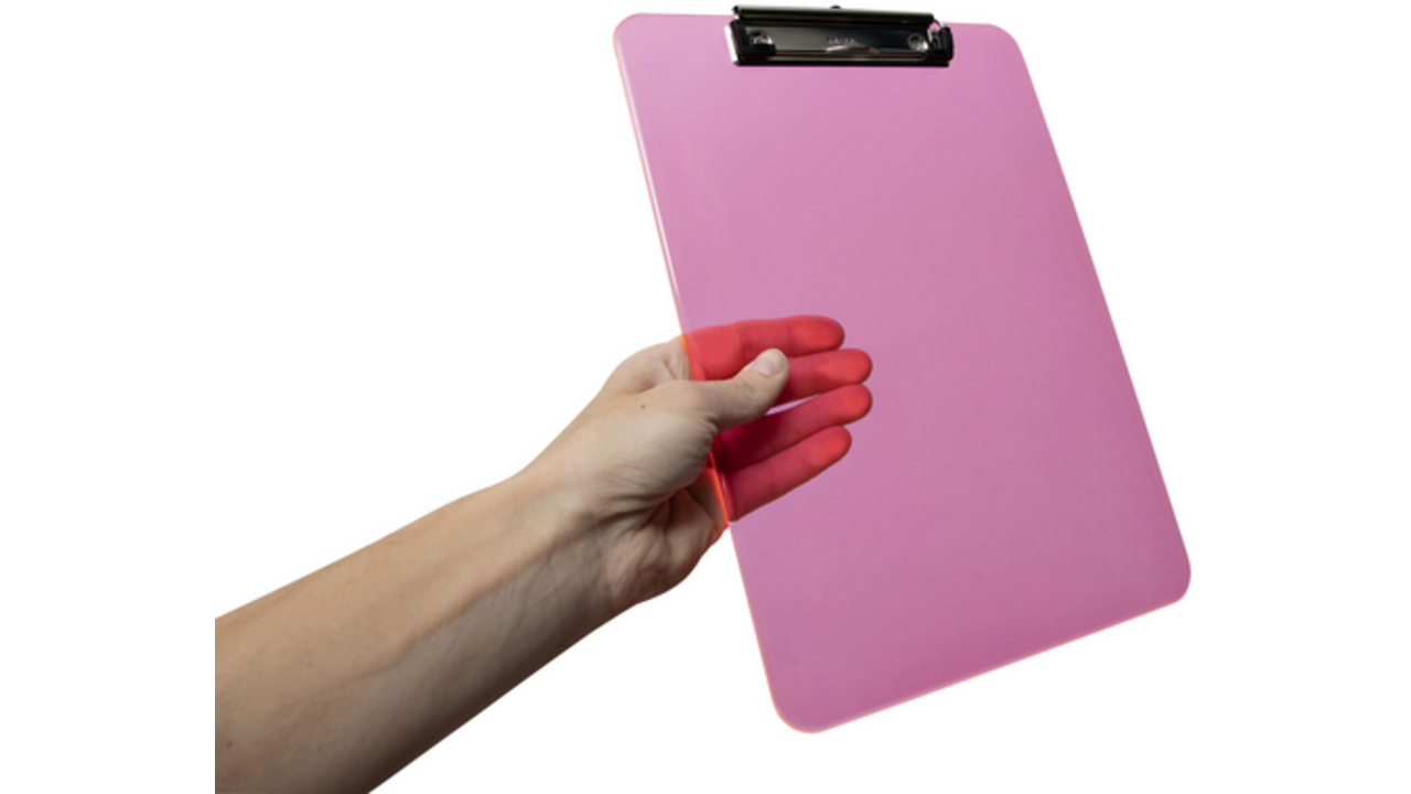 Klembord MAUL A4 staand transparant PS neon roze