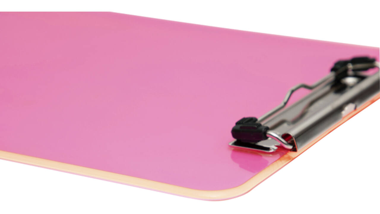 Klembord MAUL A4 staand transparant PS neon roze