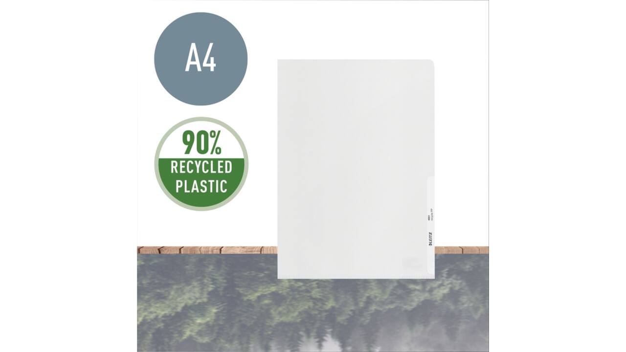 Insteekmap L-model Leitz Recycle A4 0.10mm PP transparant 25 stuks