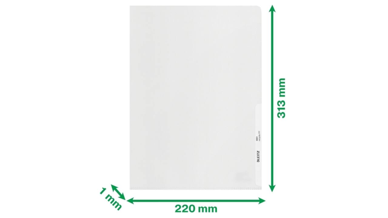 Insteekmap L-model Leitz Recycle A4 0.10mm PP transparant 25 stuks
