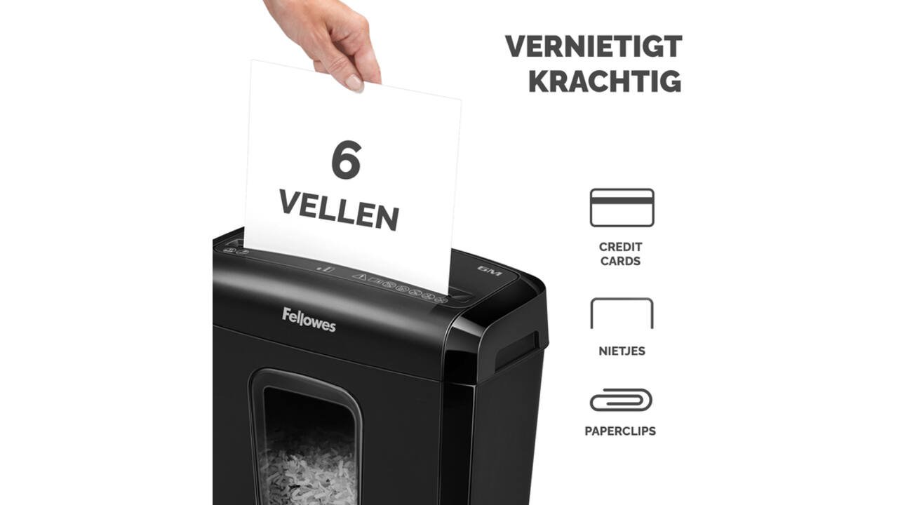 Papiervernietiger Fellowes Powershred 6M snippers 4x12mm