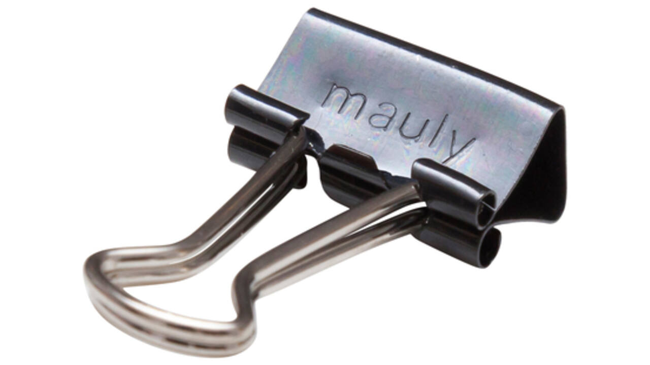 Papierklem MAUL 215 foldback 16mm capaciteit 5mm zwart 12 stuks