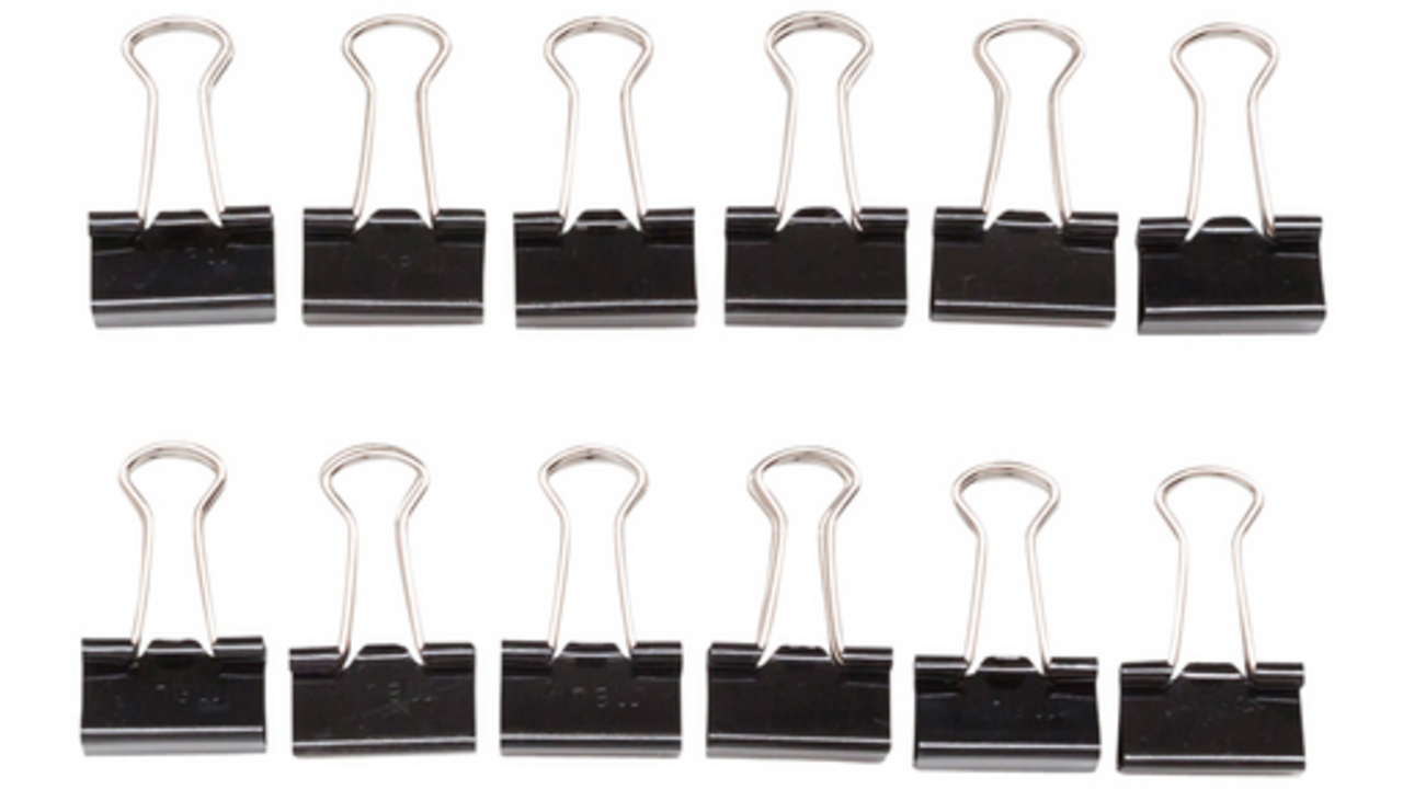 Papierklem MAUL 215 foldback 16mm capaciteit 5mm zwart 12 stuks
