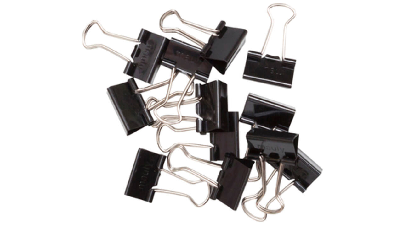 Papierklem MAUL 215 foldback 16mm capaciteit 5mm zwart 12 stuks