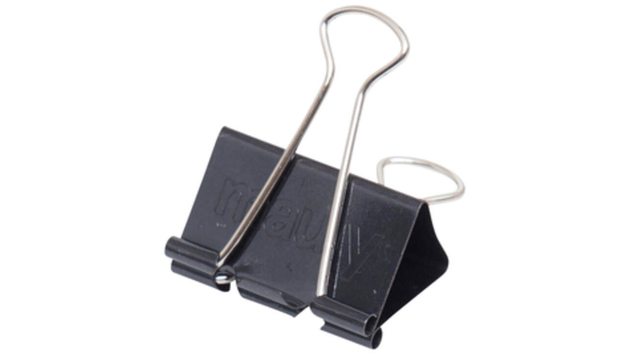 Papierklem MAUL 215 foldback 41mm capaciteit 19mm zwart
