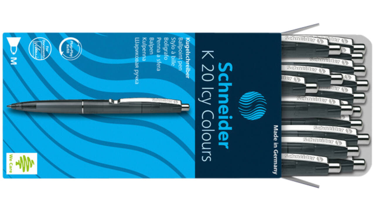 Balpen Schneider K20 Icy Colours medium zwart