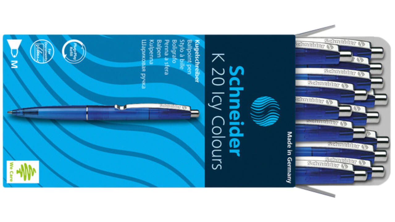 Balpen Schneider K20 Icy Colours medium blauw