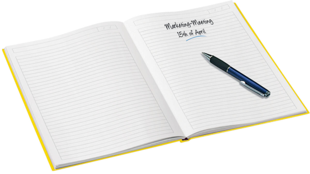 Notitieboek Leitz WOW A4 160blz 90gr lijn geel