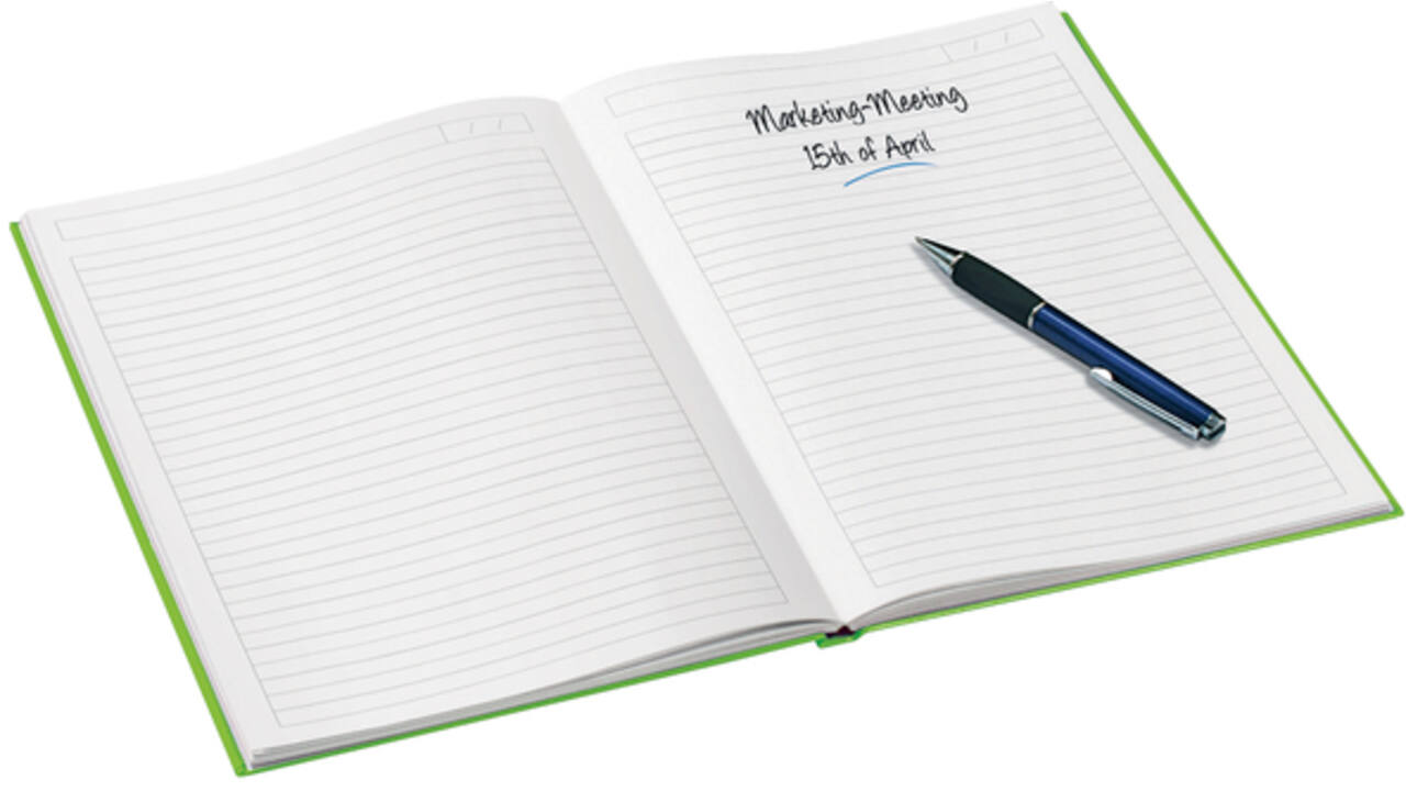 Notitieboek Leitz WOW A4 160blz 90gr lijn groen