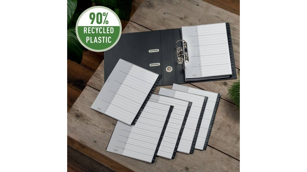 Tabblad Leitz Recycle A4 11-gaats 1-31 extra breed PP