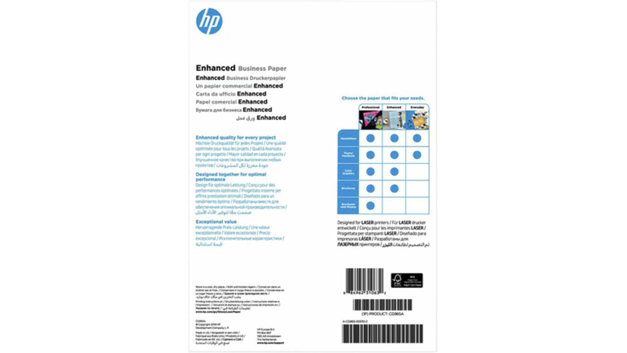 Fotopapier laser HP CG965A 150gr A4 glans wit 150vel