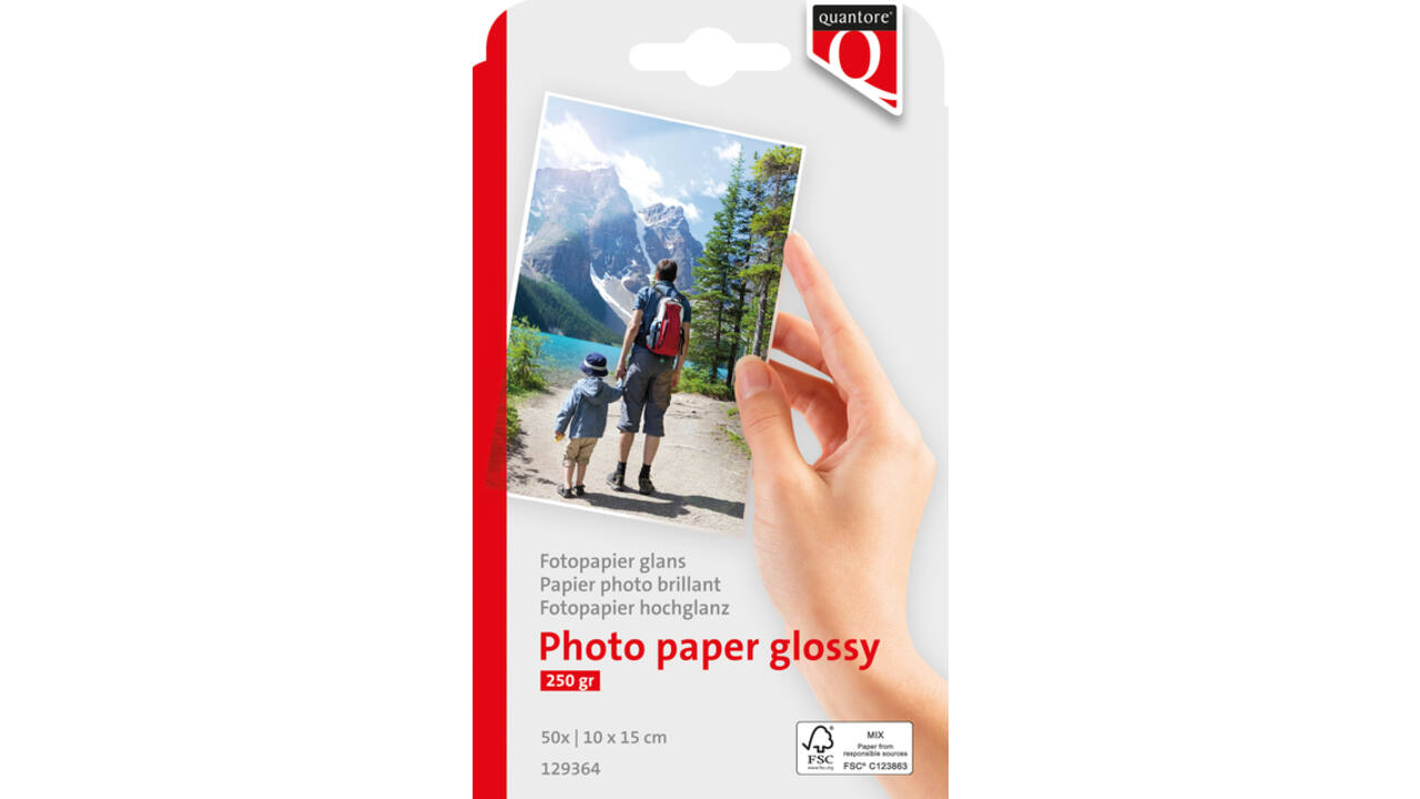 Fotopapier Quantore 10x15cm glans 50vel 250gr