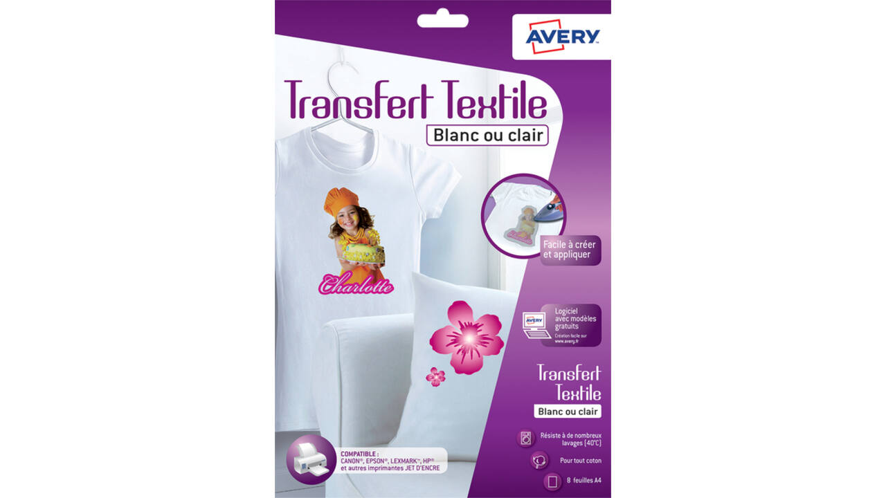 T-shirt transfer Avery C9405-8 A4 8vel