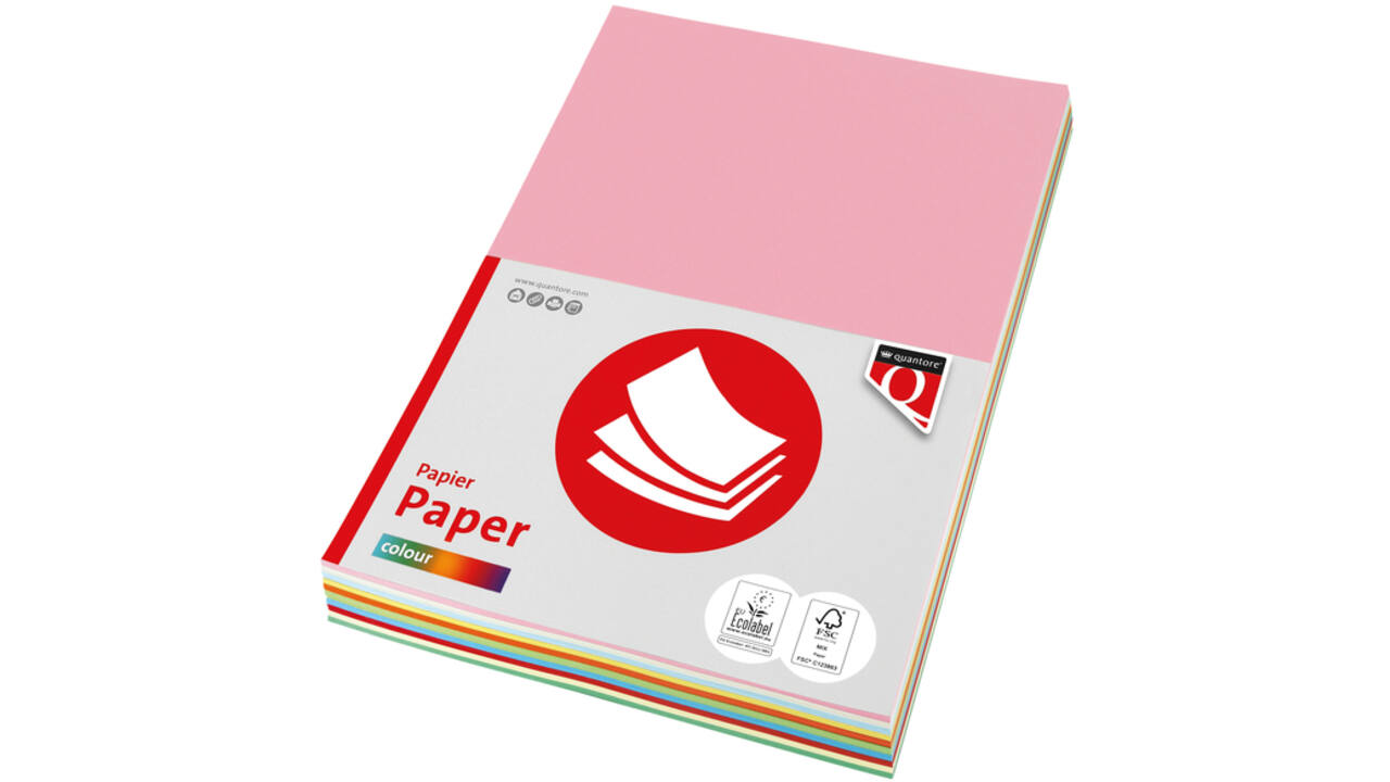 Kopieerpapier Quantore Colour A4 160gr 10 kleuren x 5 vel