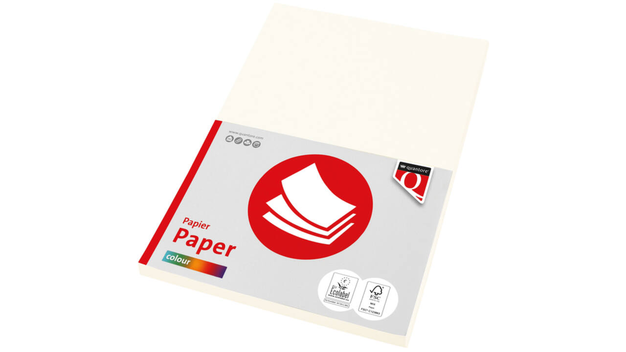 Kopieerpapier Quantore Colour A4 80gr roomwit 100vel
