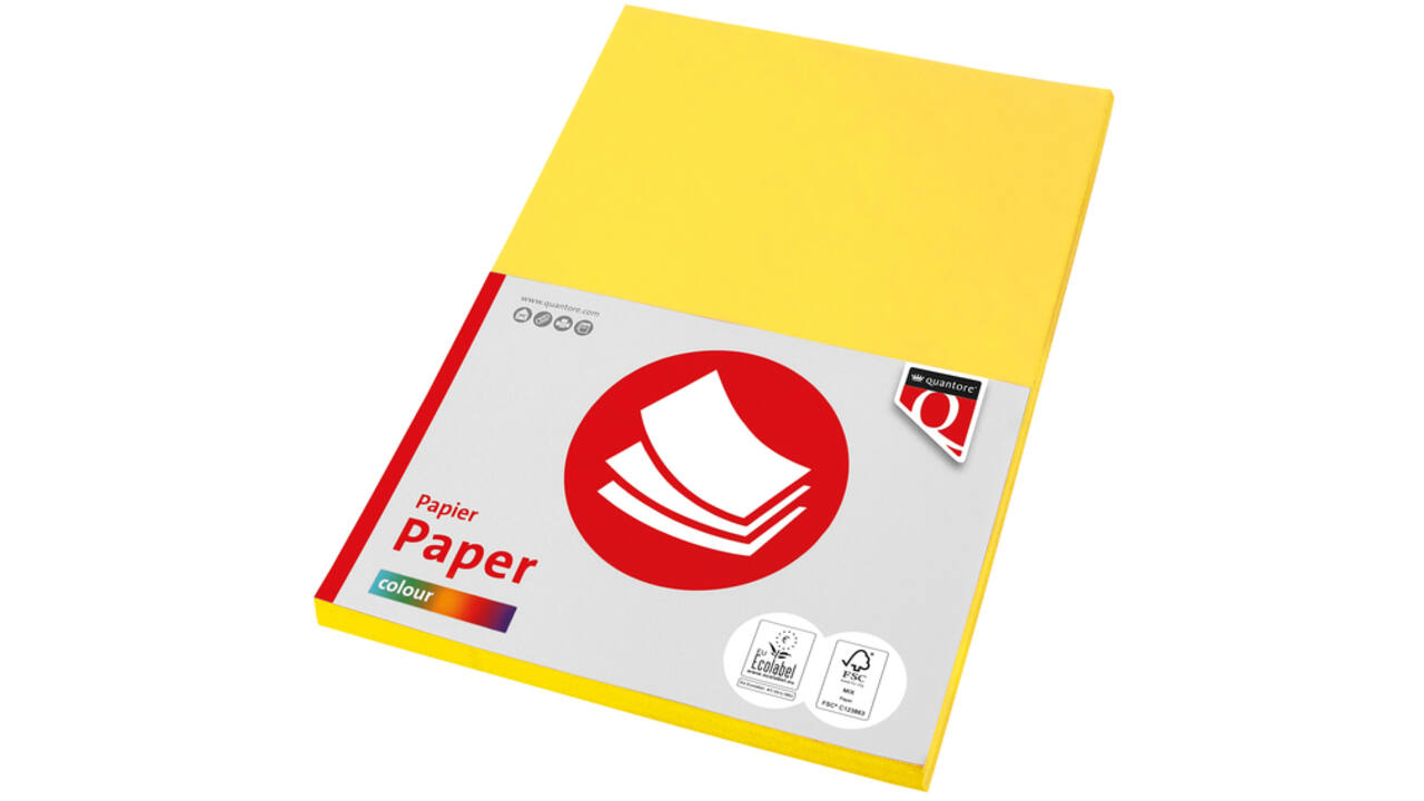 Kopieerpapier Quantore Colour A4 80gr geel 100vel