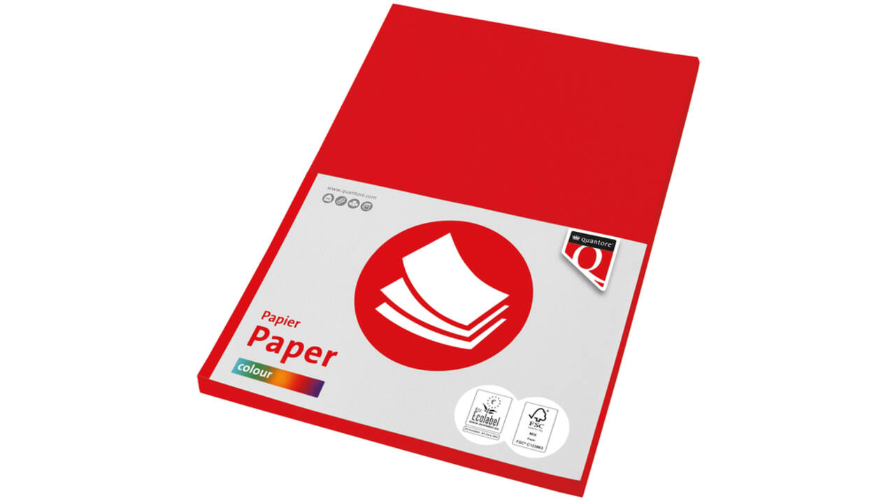 Kopieerpapier Quantore Colour A4 80gr felrood 100vel