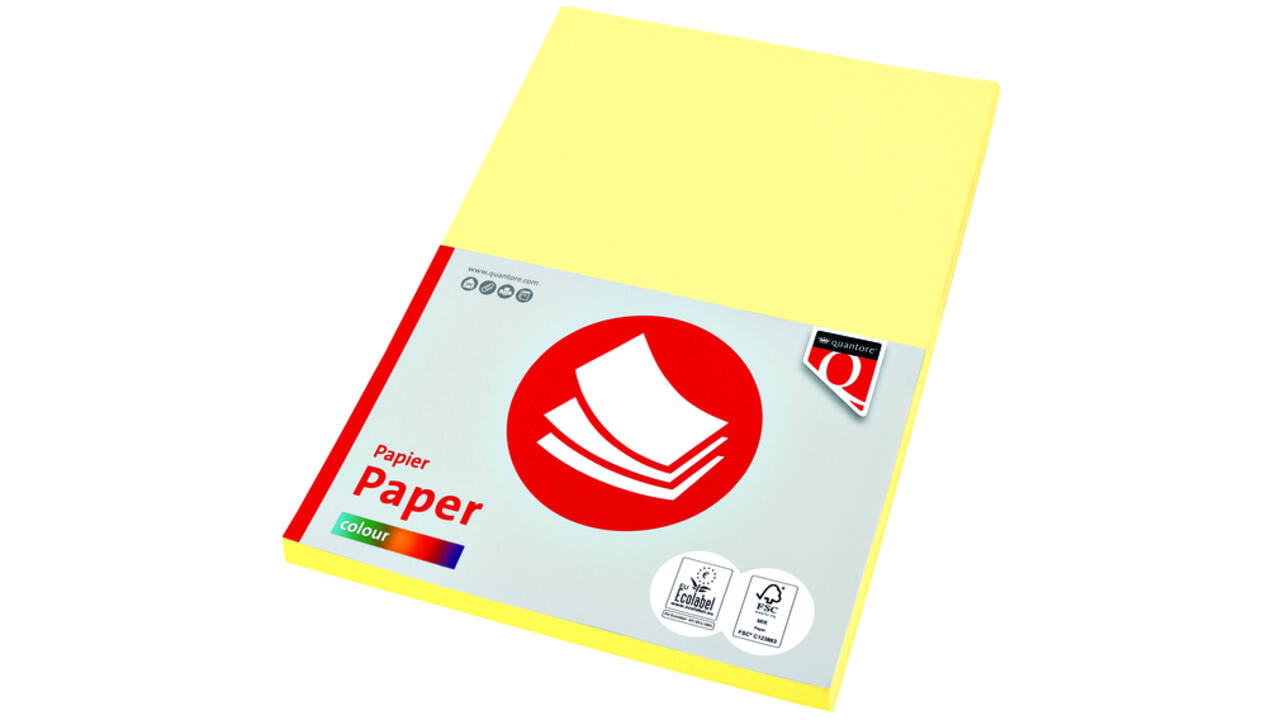 Kopieerpapier Quantore Colour A4 160gr kanariegeel 50 vel