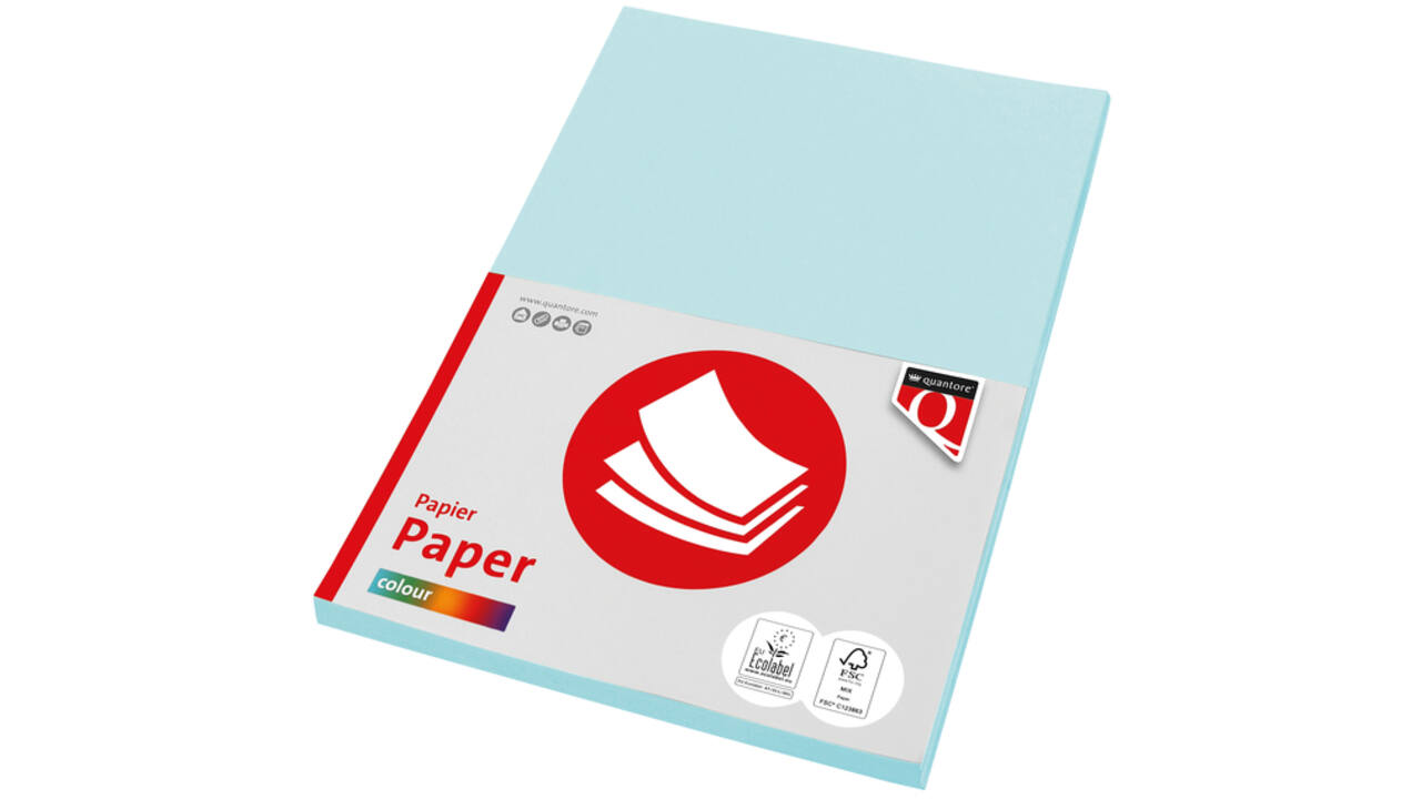 Kopieerpapier Quantore Colour A4 160gr lichtblauw 50 vel
