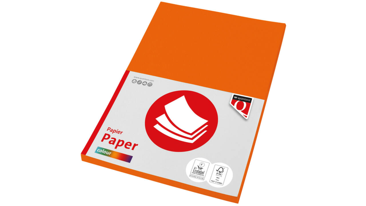 Kopieerpapier Quantore Colour A4 160gr oranje 50 vel