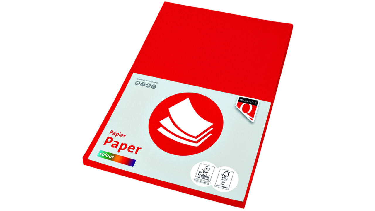 Kopieerpapier Quantore Colour A4 160gr felrood 50 vel