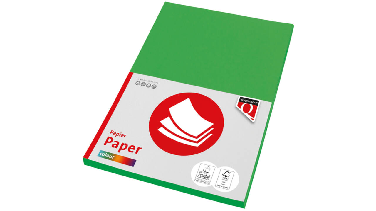 Kopieerpapier Quantore Colour A4 160gr grasgroen 50 vel