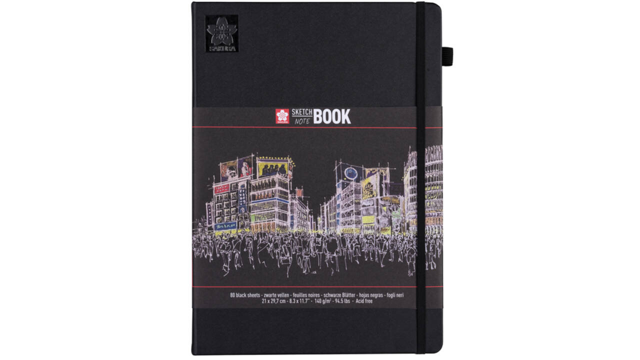 Schets-notitieboek Sakura A4 140gr 80vel zwart