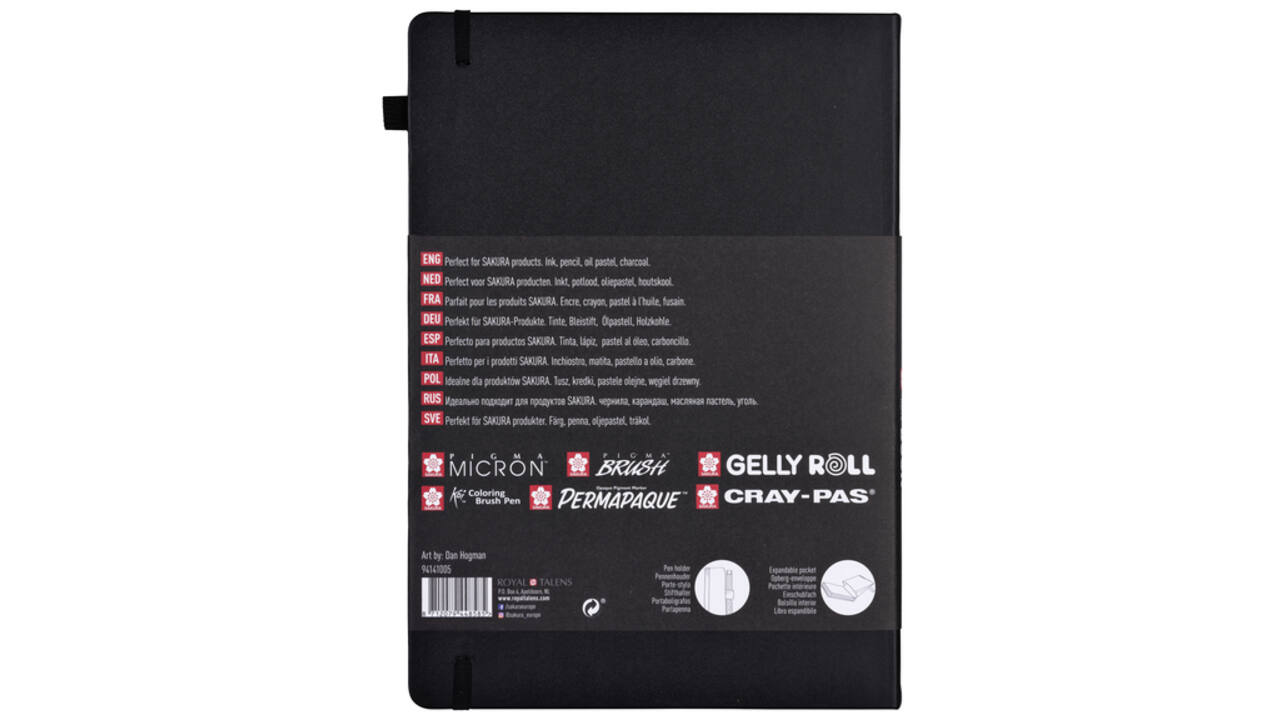 Schets-notitieboek Sakura A4 140gr 80vel zwart