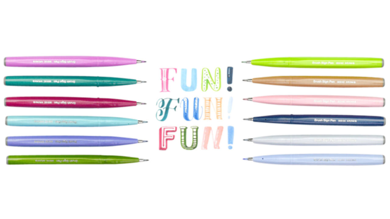 Brushpen Pentel Sign SES15C pastel assorti doos à 12 stuks