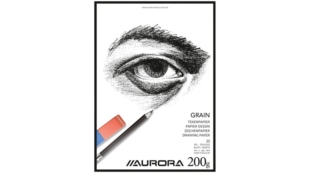 Tekenblok Aurora A4 20 vel 200 gram Grain papier
