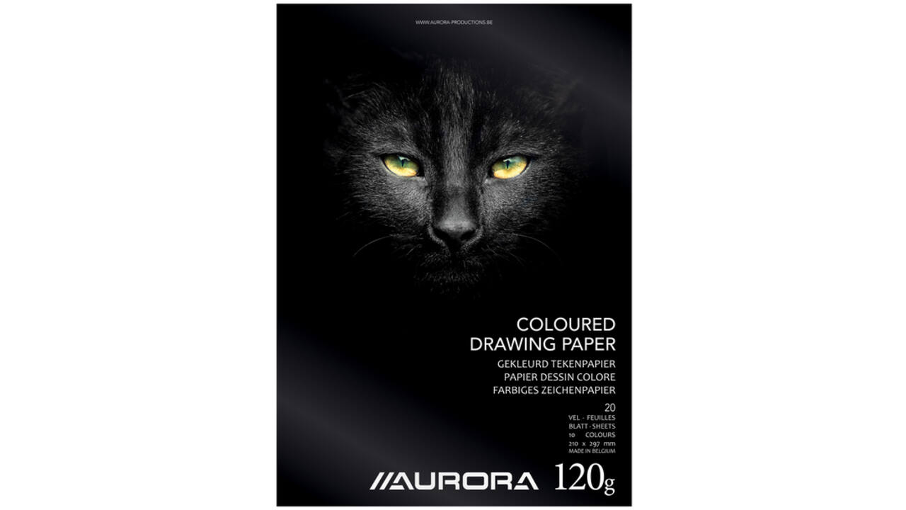 Tekenblok Aurora A4 20 vel 120 gram gekleurd tekenpapier