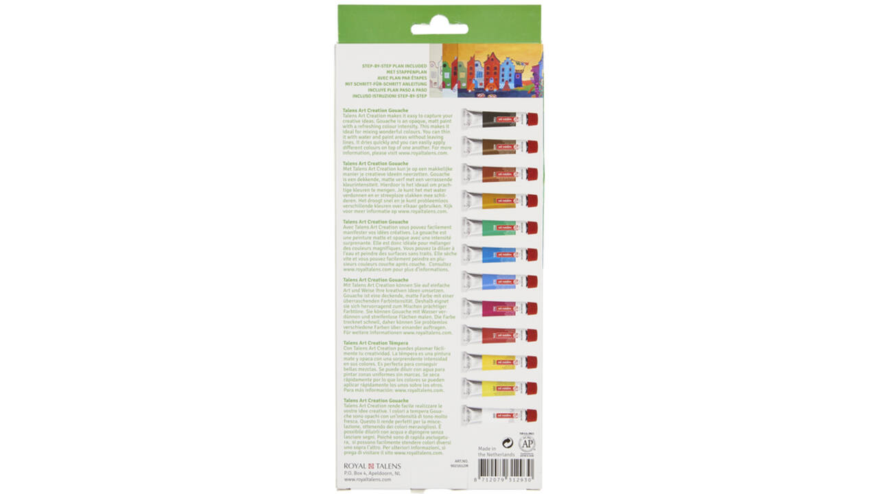 Talens Art Creation gouache set 12 tubes 12 ml