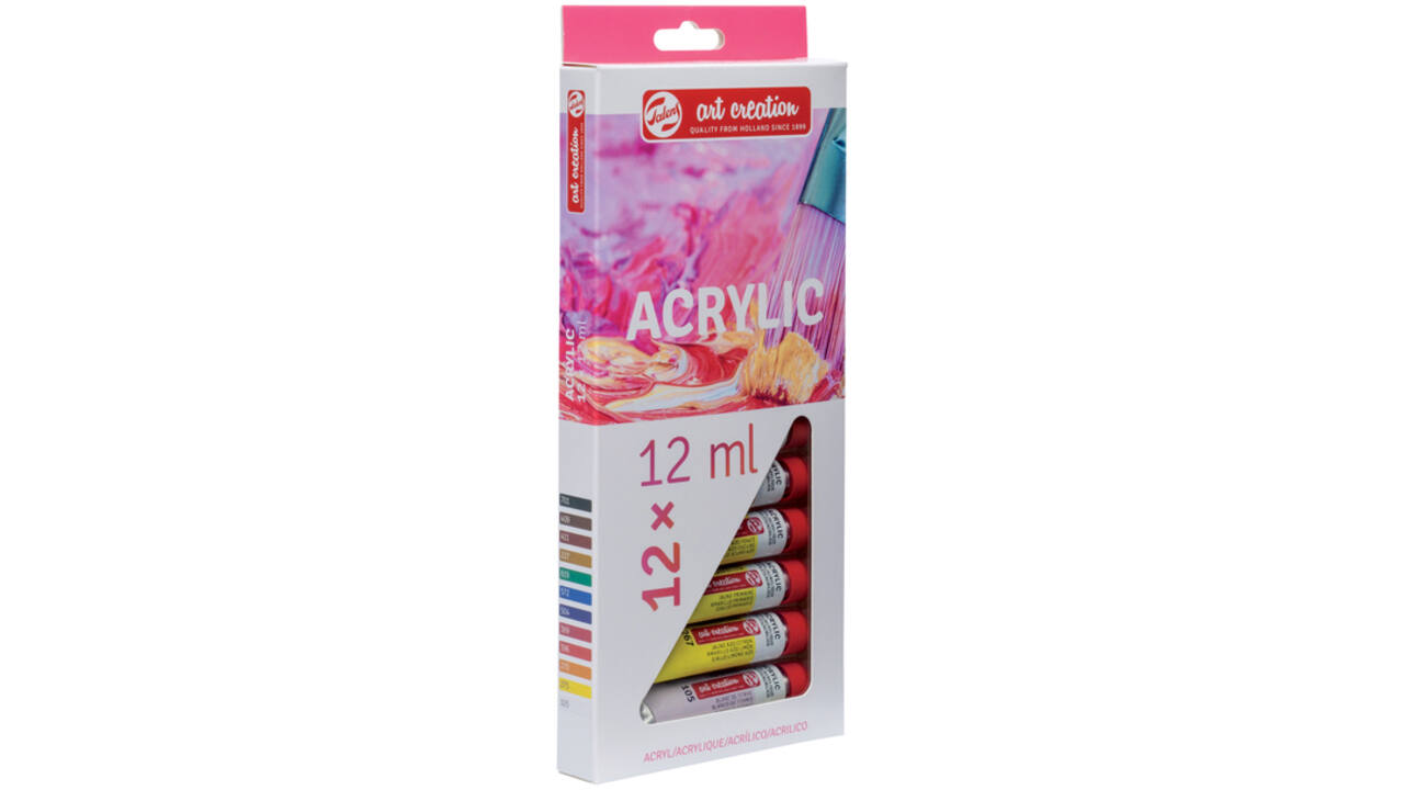 Acrylverf Talens Art Creation met stappenplan 12ml set à 12 kleuren