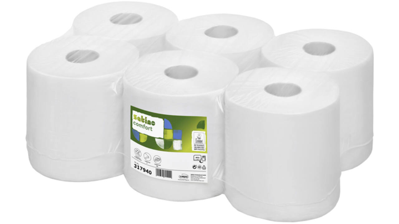 Handdoekrol Satino Comfort PT1 2-laags 150m wit 317940