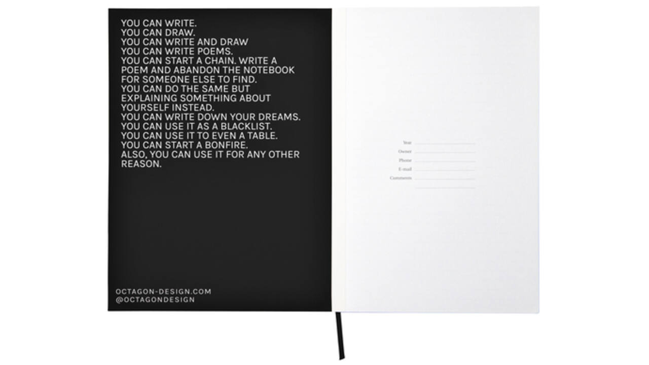 Notitieboek Octàgon Hurt A5 135x200mm dots zwart