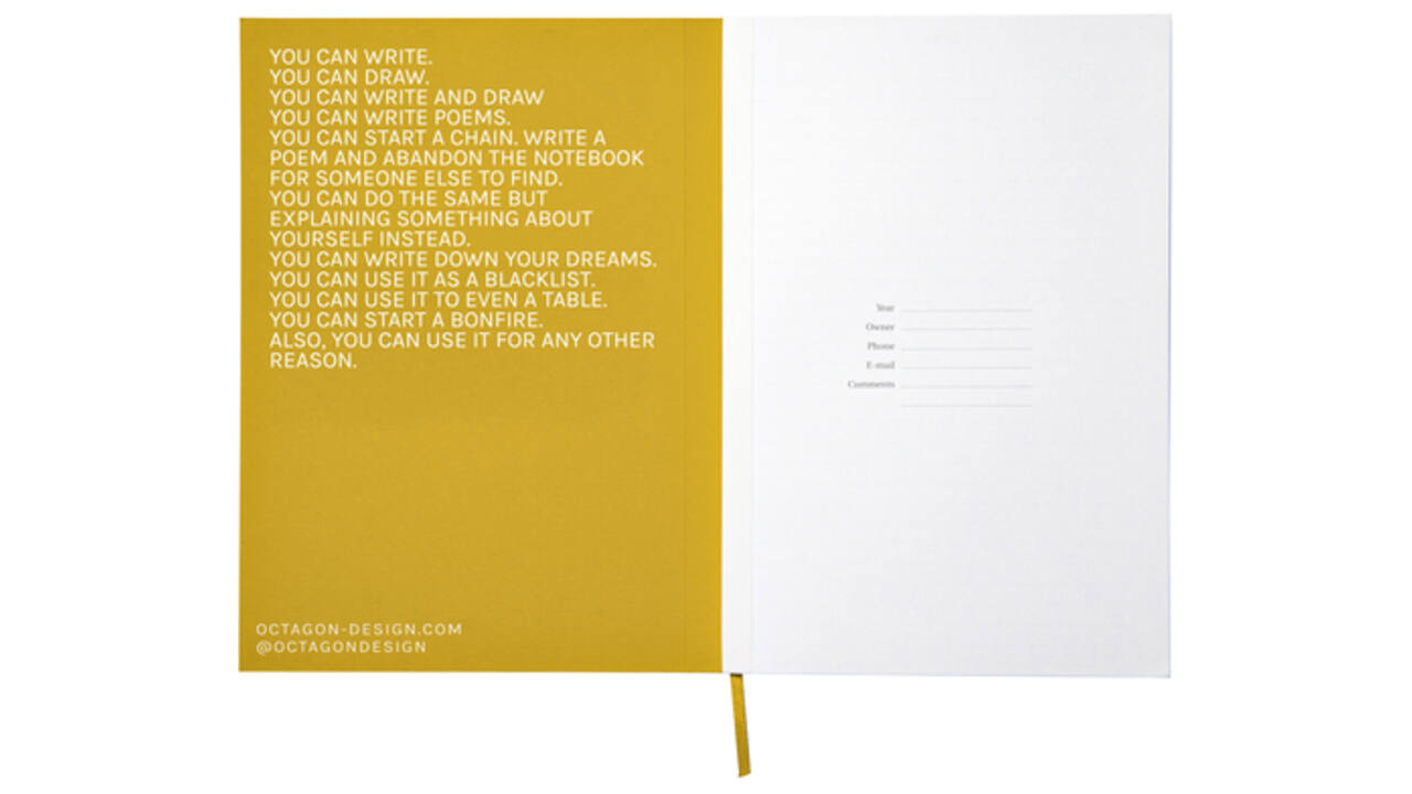 Notitieboek Octàgon FUN A5 135x200mm dots geel