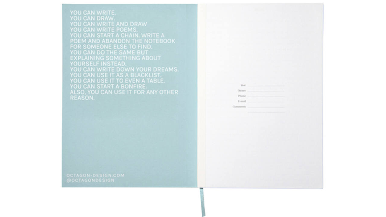 Notitieboek Octàgon CALM A5 135x200mm dots lichtblauw