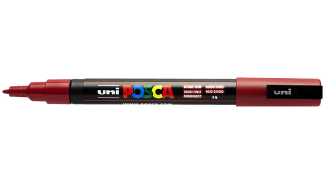 Verfstift Posca PC3M fijn donkerrood