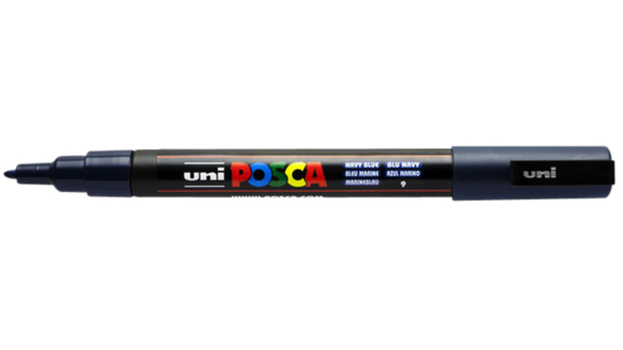 Verfstift Posca PC3M fijn marineblauw