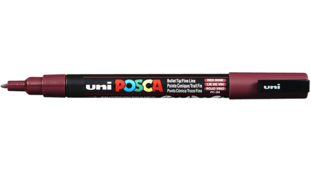 Verfstift Posca PC3M fijn wijnrood