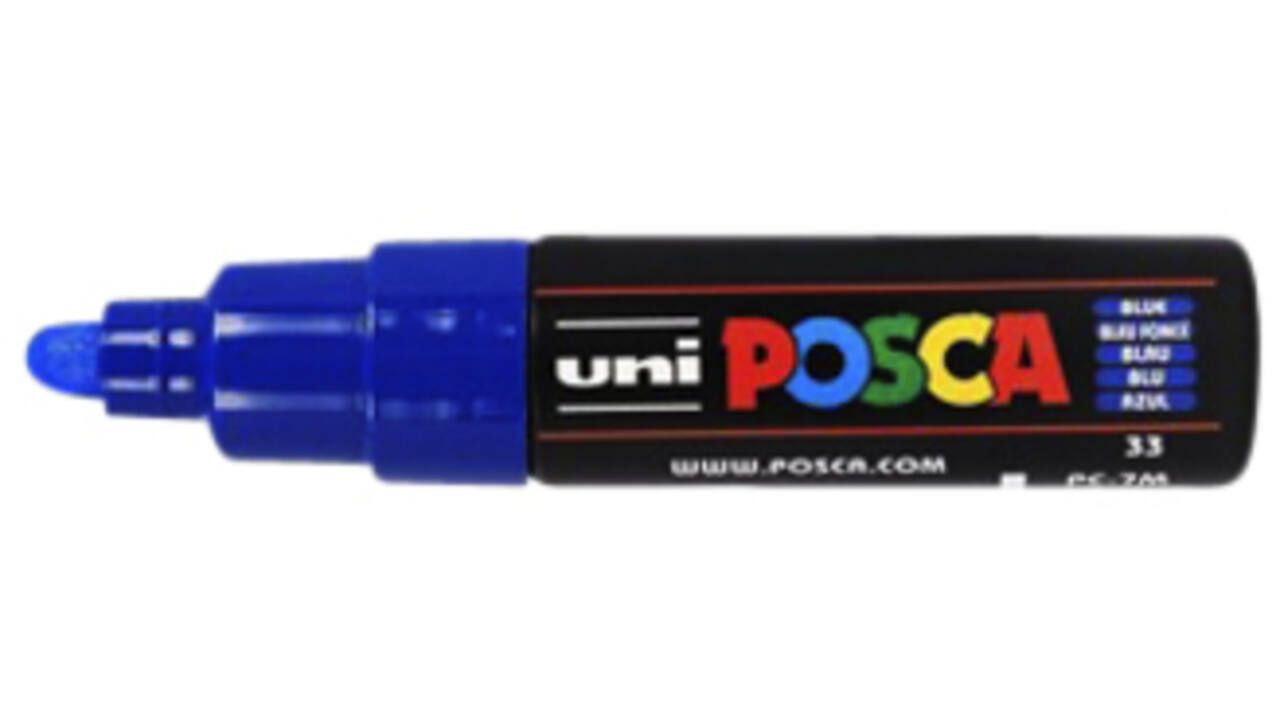 Verfstift Posca PC7M breed donkerblauw