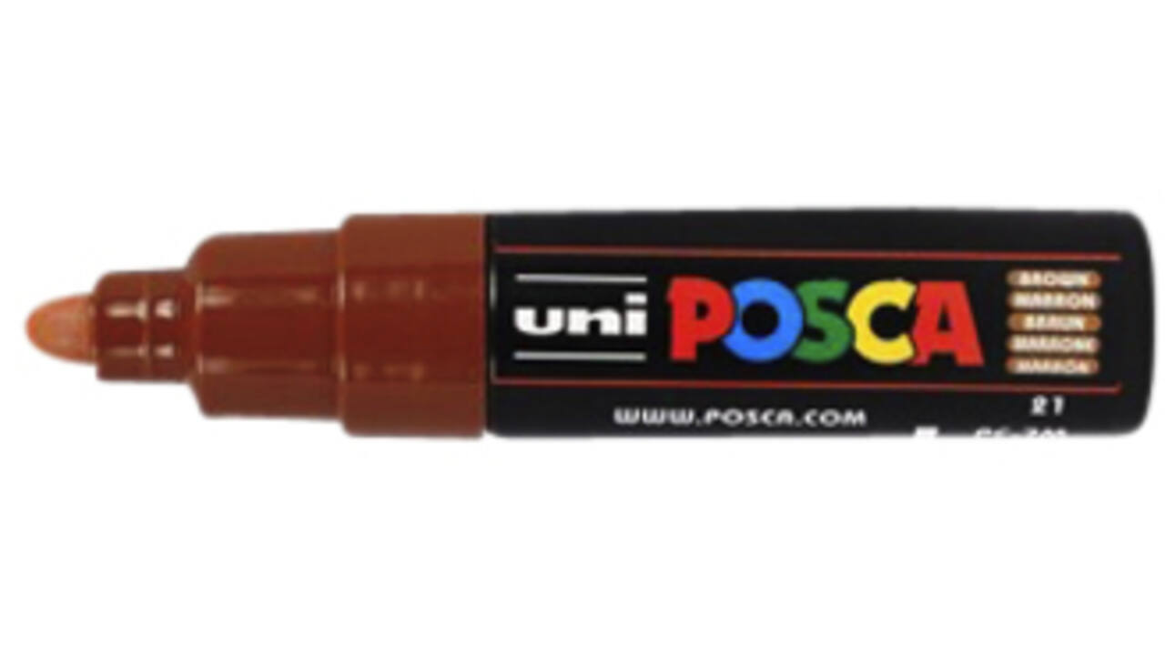 Verfstift Posca PC7M breed bruin