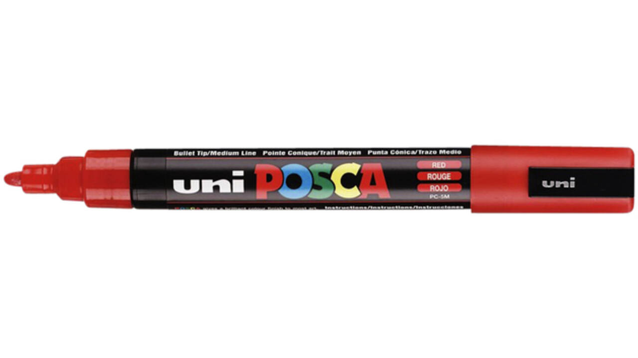 Verfstift Posca PC5M medium rood