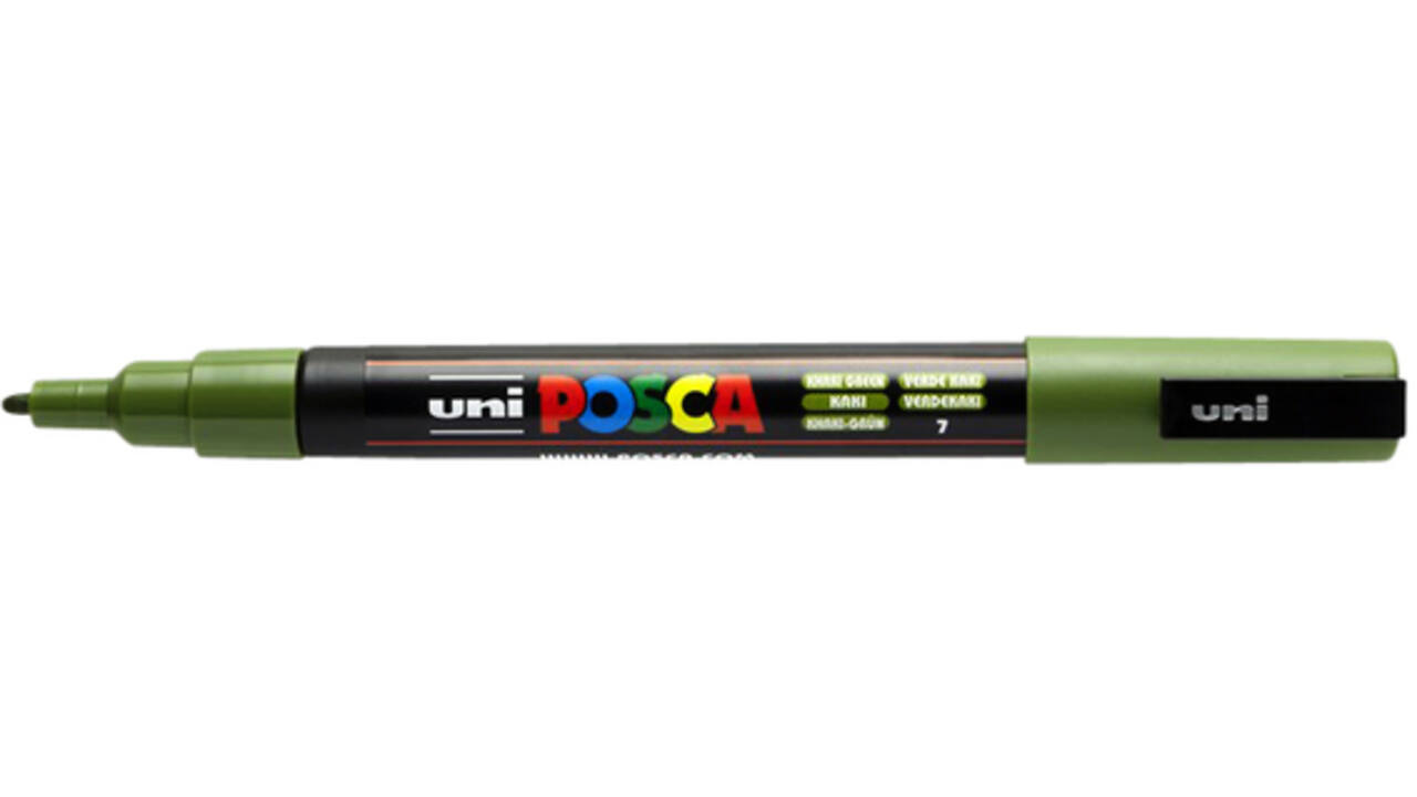 Verfstift Posca PC3M fijn kaki