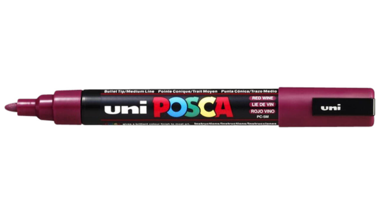 Verfstift Posca PC5M medium wijnrood
