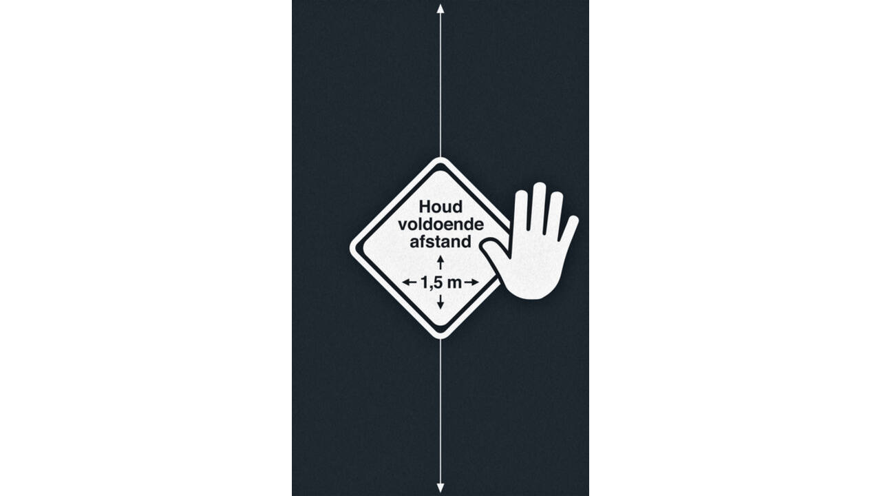 Deurmat afstand houden 90x150cm